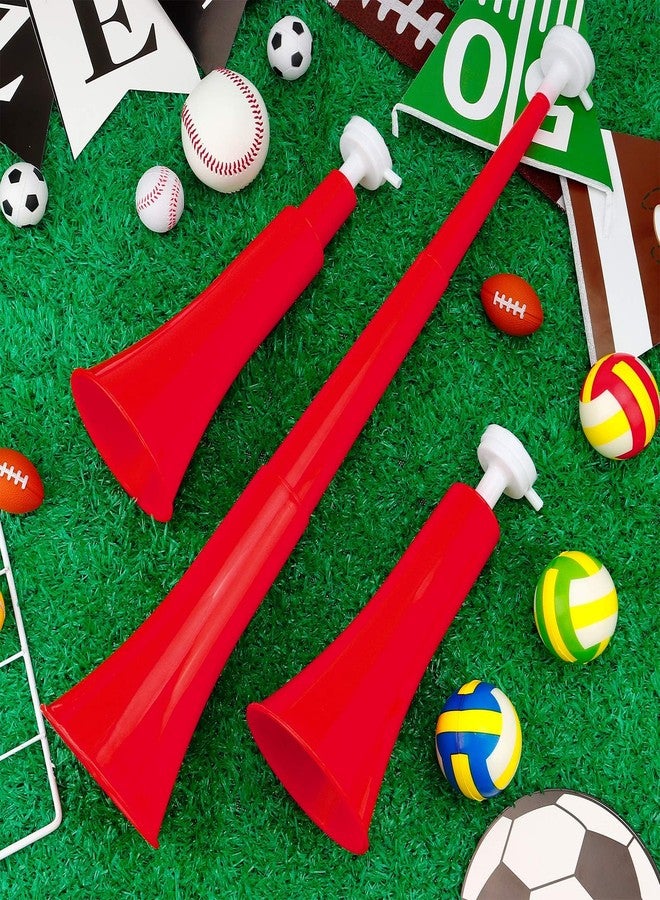 VICROIC 24 Inch Collapsible Stadium Horn, Vuvuzela Plastic Blow Cheering Horn, Collapsible Plastic Trumpet noise makers Horn for Sporting Event，Football Soccer Games, School Party Supply(Red) - Image 4